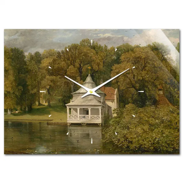 더윤 레티나 명화 벽시계 컨스터블 올스포드 홀 뒤의 숙소 42 x 30 cm, 혼합 색상