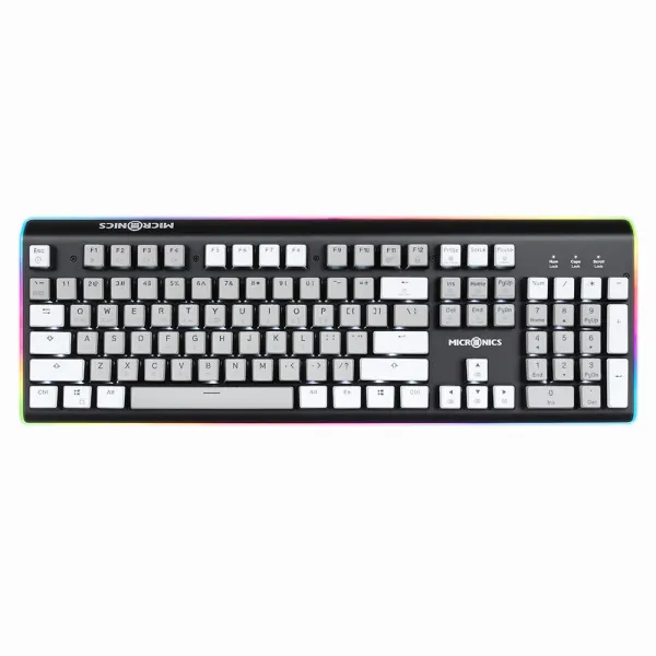 마이크로닉스 엣지 RGB 카일박스 갈축 기계식 키보드 MANIC K735, 블랙
