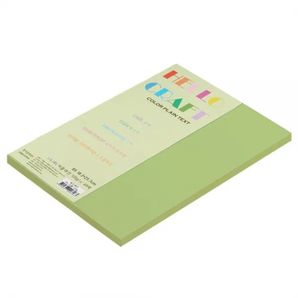 뉴씨플레인 종이문화 친환경 양면 색상지 No 13 연 연두색 80p 1개