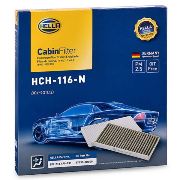 헬라 차량용 에어컨필터, HCH-116-N(구형 i30), 1개