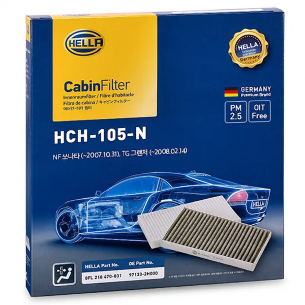 헬라 차량용 에어컨필터, HCH-105-N(NF 쏘나타, 그랜져 TG), 1개