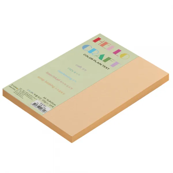 뉴씨플레인 종이문화 친환경 양면색상지 No21 살구색 100p, 1개