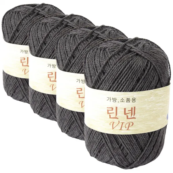 필립섬유 린넨VIP 가방소품용 뜨개실 4p, 그레이스톰, 105m
