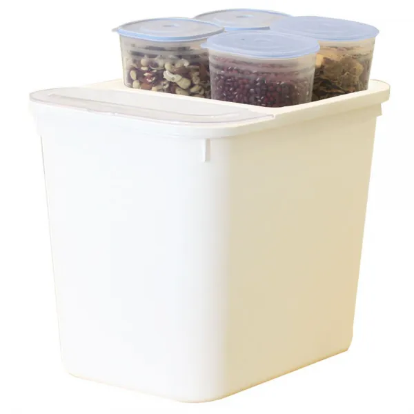 가쯔 모던쌀통 16kg + 모던 잡곡통 4p, 화이트