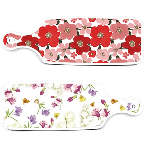 로엠디자인 붉은빛동백 서빙 도마 2p 세트, 붉은빛동백, 로맨틱청자색floral, 1세트