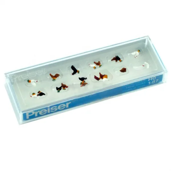 PREISER 레프리카 1/87 수탉 도색 인체모형 미니어처 피규어 18p 세트 PRS141688FG, 1세트
