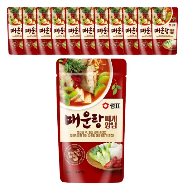 샘표 매운탕찌개 양념, 140g, 12개입