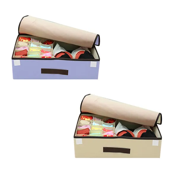 마켓감성 린넨 다용도 속옷정리함 랜덤 발송, 2개입