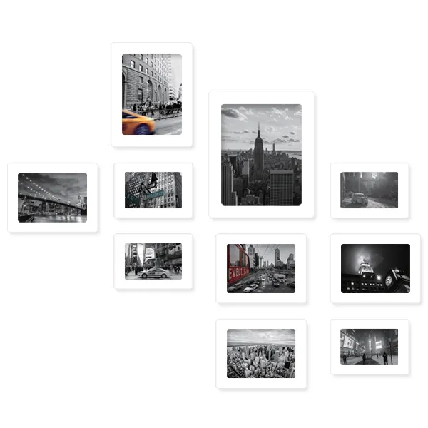 왈가닥스 페이퍼갤러리 프레임 10p + 뉴욕 포토카드 10p, 화이트