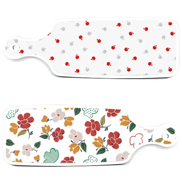 로엠디자인 서빙 도마 보드 2p floral 목련 패턴보드 세트, floral 목련 패턴보드, 구색사과보드, 1세트