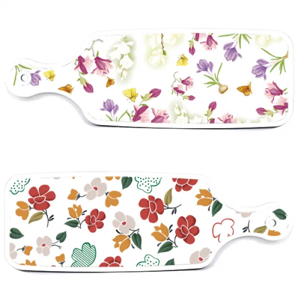 로엠디자인 서빙 도마 보드 2p floral 목련 패턴보드 세트, floral 목련 패턴보드, 로맨틱청자색floral보드, 1세트