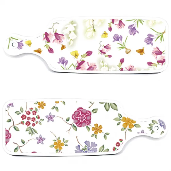 로엠디자인 서빙 도마 보드 2p 로맨틱레드 floral 화이트 세트, 로맨틱레드floral화이트, 로맨틱청자색floral, 1세트