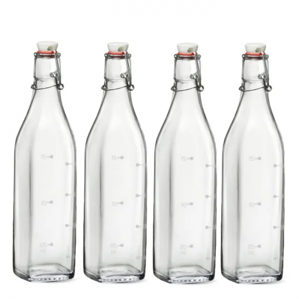 미르코리아 국산 눈금 사각 스윙오일병, 500ml, 4개입