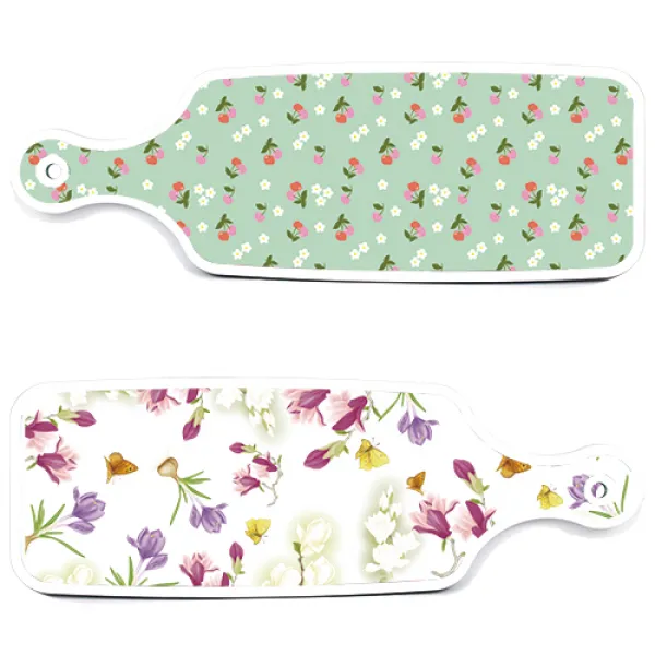 로엠디자인 서빙 도마 보드 2p 로맨틱청자색floral 세트, 로맨틱청자색floral, 비색체리, 1세트