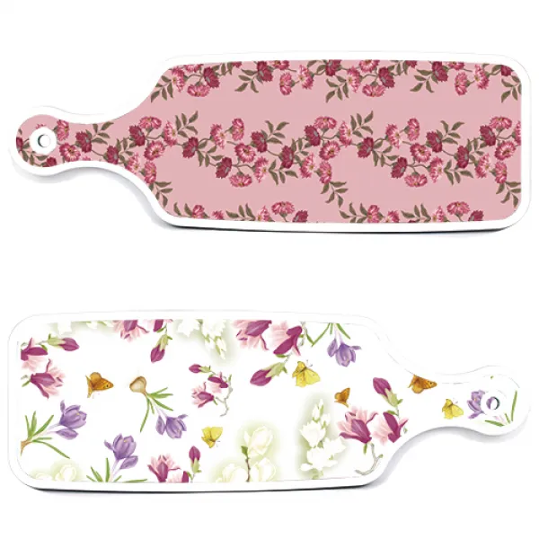 로엠디자인 서빙 도마 보드 2p 로맨틱청자색floral 세트, 로맨틱청자색floral, 체리플라워, 1세트