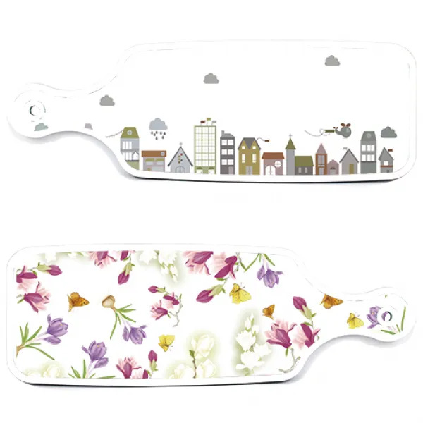 로엠디자인 서빙 도마 보드 2p 로맨틱청자색floral 세트, 로맨틱청자색floral, 도시클립아트, 1세트