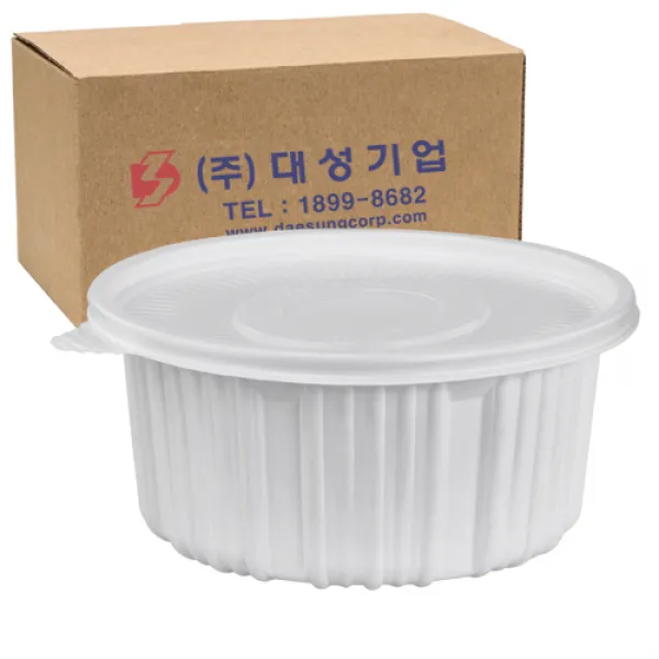 쿡앤락 성형 원형탕 중 2.3L 백색 세트, 100개입, 1개