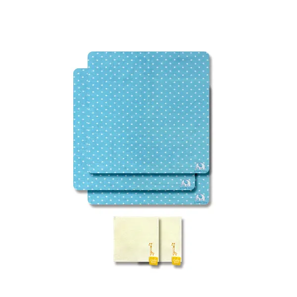 송월타월 리틀쥬 바스타올 3p + 후염 손수건 노랑 2p 하늘 코끼리 1세트