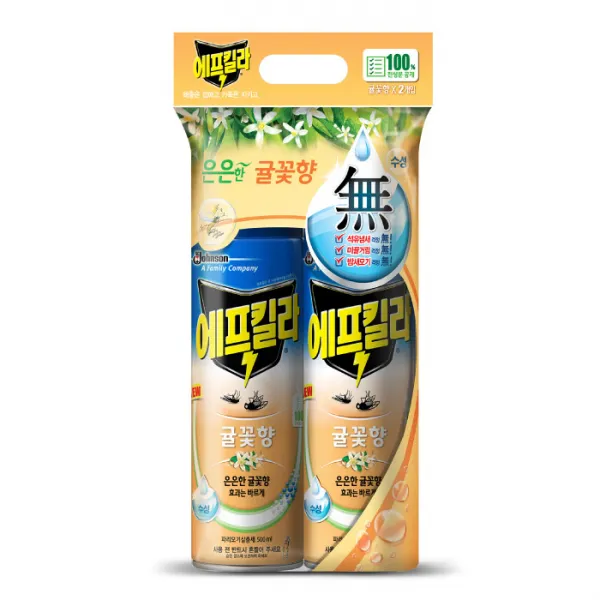 에프킬라 에어로졸 귤꽃향, 500ml, 2개입