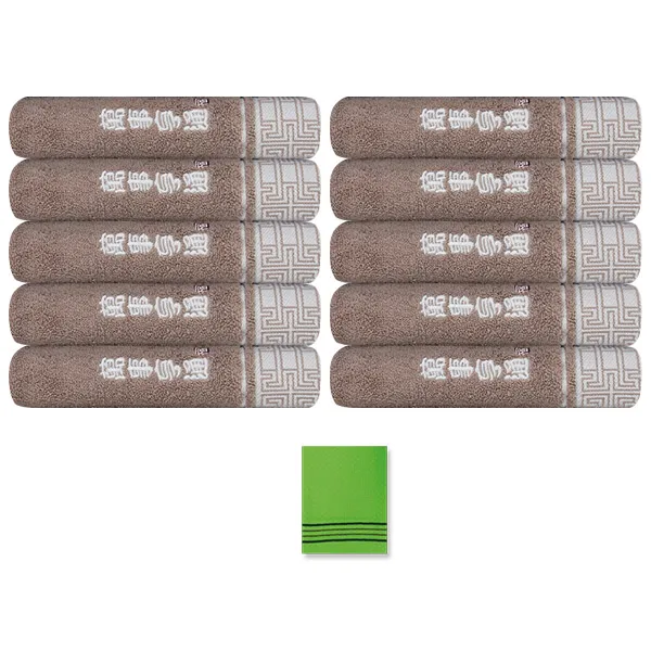 송월타월 만사형통 40 수건 10p + 때밀이, 갈색, 1세트