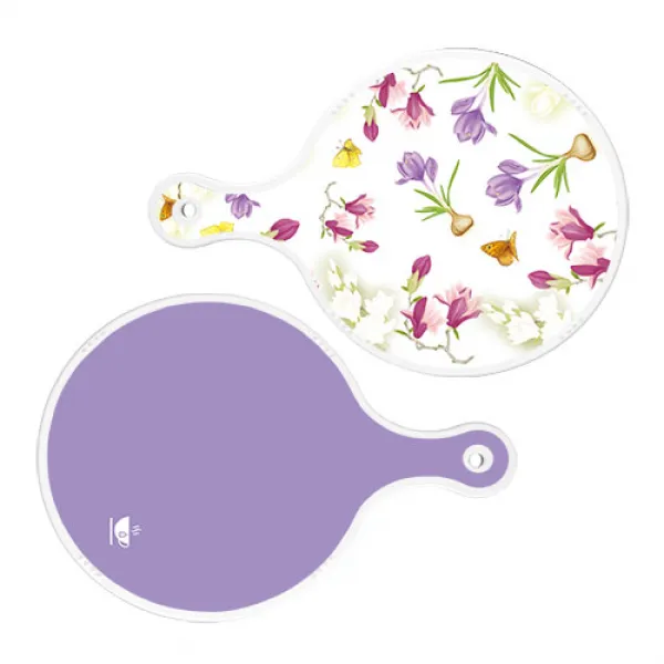 로엠디자인 원형 서빙 도마보드 로맨틱청자색floral 2p세트, 로맨틱청자색floral + 보라, 1세트