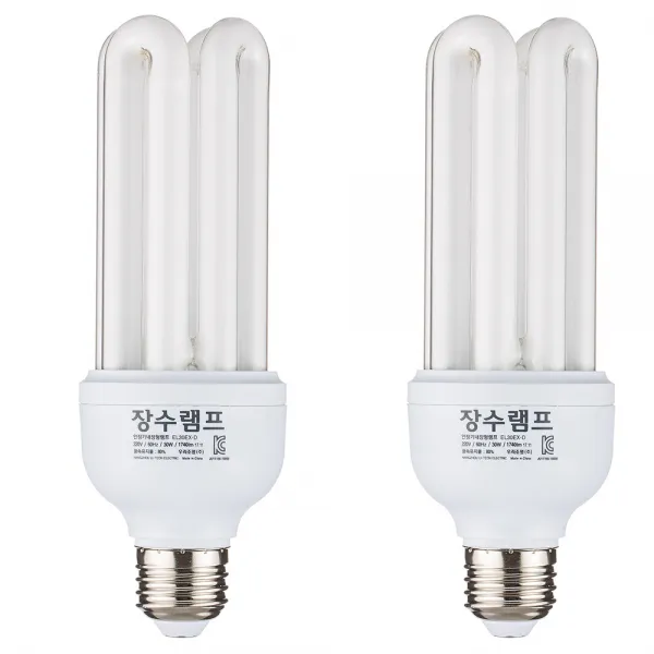 장수램프 백열전구 30W EFQU30EX-L 2p, 주광색
