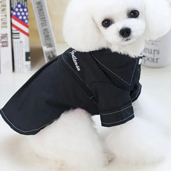 비케이 반려견 격식있는 셔츠차림 티셔츠, 블랙