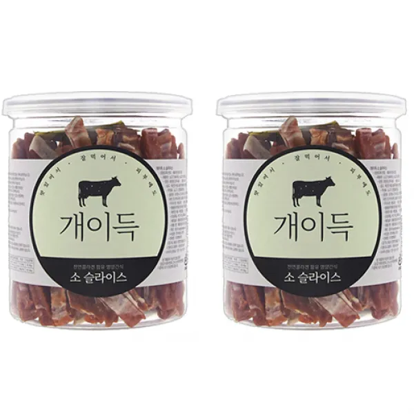 개이득 강아지간식 200g 소슬라이스맛 2개입