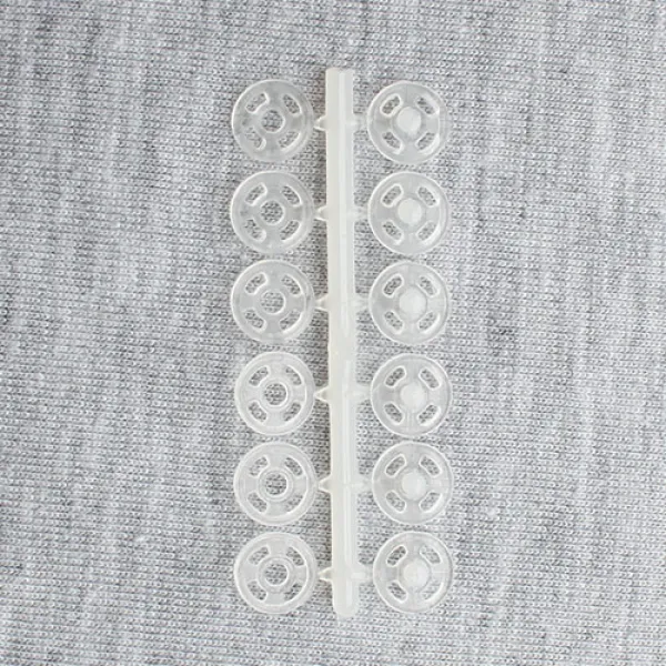 PRYM 플라스틱 스냅단추 7mm, 투명, 48세트