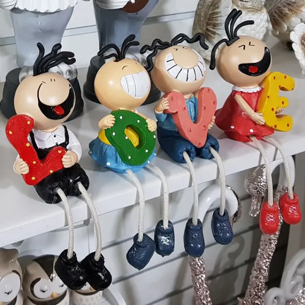 하나샵 러브 폭소웃음 인테리어 인형 소품 4p 세트 6176