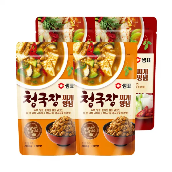 샘표 양념 청국장찌개 200g X 2p + 매운탕찌개 140g X 2p 1세트