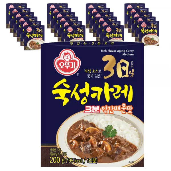 오뚜기 3분 3일숙성카레 약간매운맛, 200g, 24개입