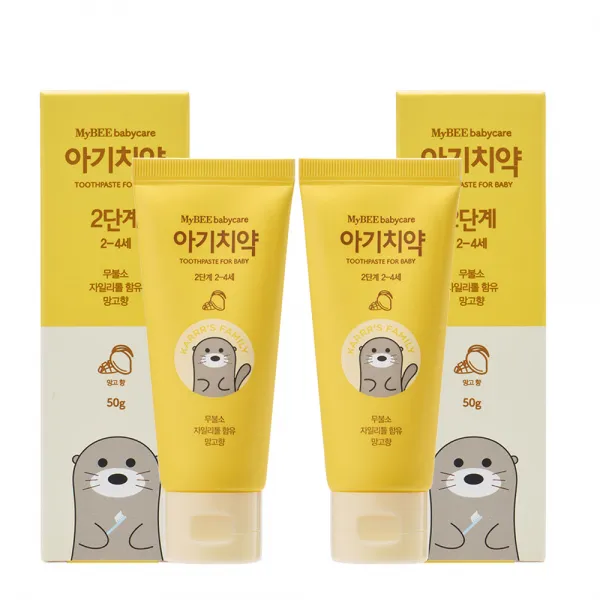 마이비 아기치약 2단계 망고향, 50g, 2개입