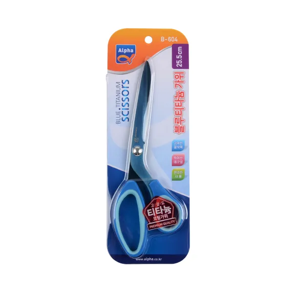 알파 티타늄가위 25.5cm B-604, 블루, 1개