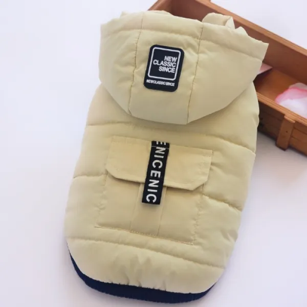 하라시코쿠키 반려견 겨울나기 패딩후드, 베이지