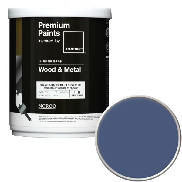 노루페인트 팬톤 우드앤메탈 페인트 반광 1L, 19-4030 True Navy