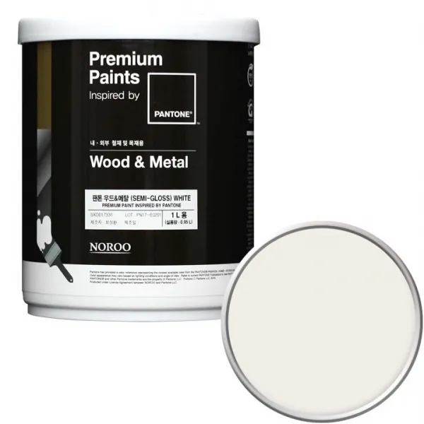 노루페인트 팬톤 우드앤메탈 페인트 반광 1L, 11-0602 Snow White