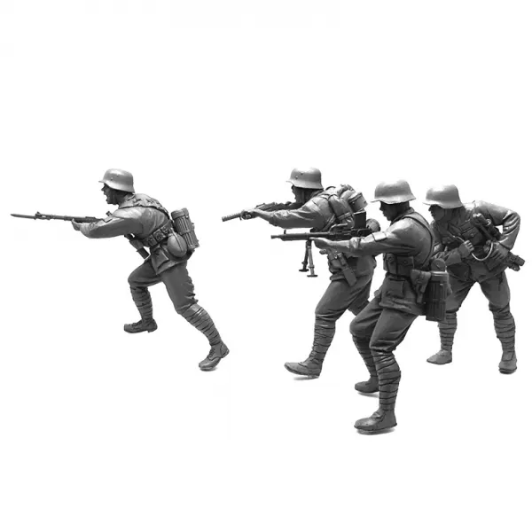 YUFANMODEL YF201 1/35 밀리터리 피규어 프라모델 4종 WWII Battle of Nanking ROC Elite Army Soldiers Zhonghua Gate 1937 미도색, 1세트