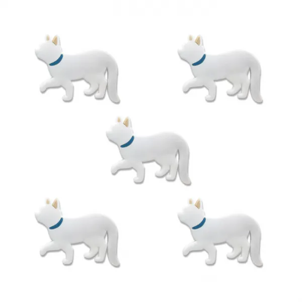 앤티스 주방용품 후크 타입 옆면 고양이 냉장고 자석 5p 화이트