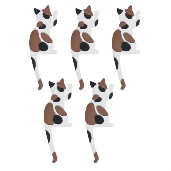 앤티스 주방용품 후크 타입 후면 고양이 냉장고 자석 5p, 얼룩무늬