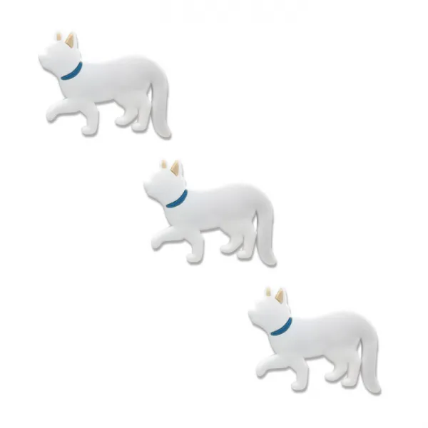 앤티스 주방용품 후크 타입 옆면 고양이 냉장고 자석 3p 화이트