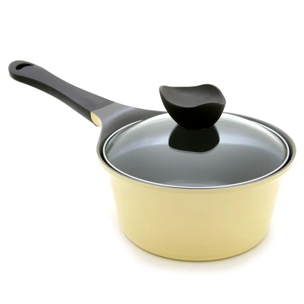 네오플램 에콜론 애니 편수냄비, 18cm, 라이트옐로우