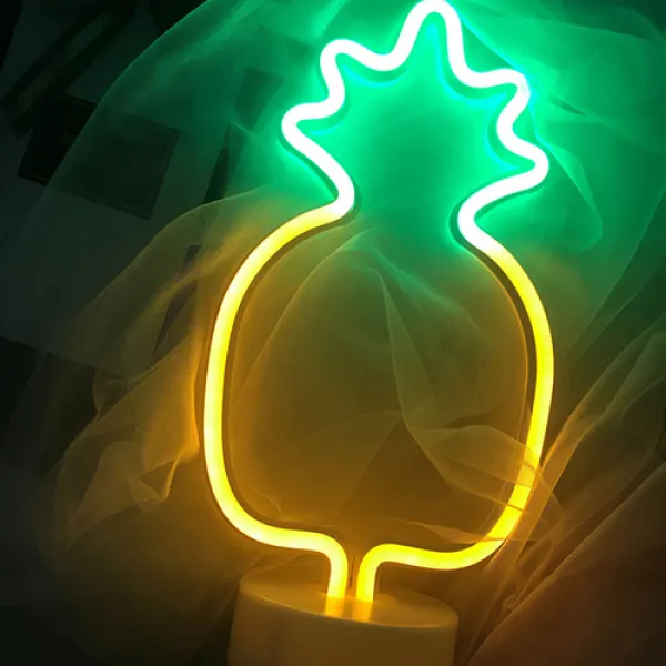 젊은이마켓 Led 네온사인 스탠드 무드등 파인애플