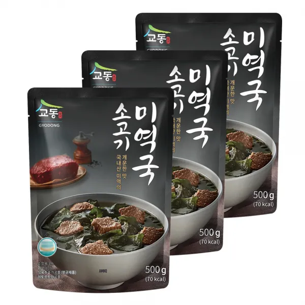 교동식품 소고기 미역국, 500g, 3개입