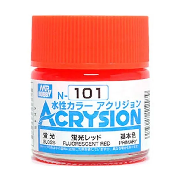 GSI 프라모델 도료 N-101 6p, FLUORESCENT RED 광택