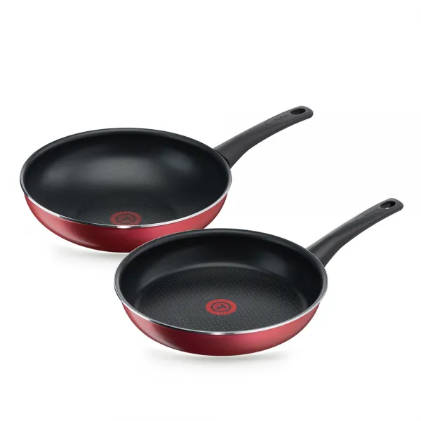 테팔 쏘 제너러스 2종세트 후라이팬28cm + 볶음팬28cm, 레드, 2종