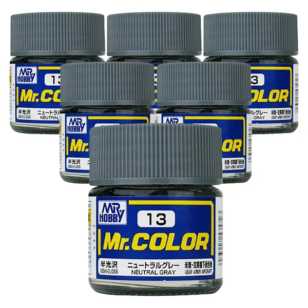 프라모델 도료 GSI C-013 6개입, 013 뉴트럴그레이 반광, 10ml