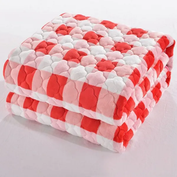 햇살 양털벨벳 담요토퍼 레드