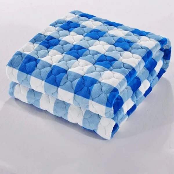 햇살 양털벨벳 담요토퍼 블루