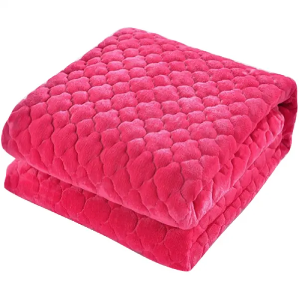 햇살 양털벨벳 담요토퍼 핑크